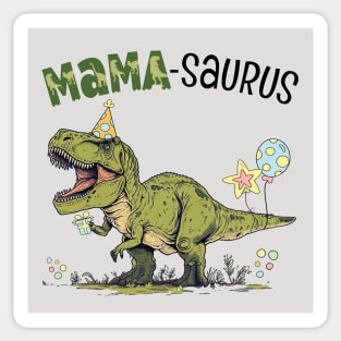 Mama Saurus T-Rex Dinosaur Birthday Party Sticker